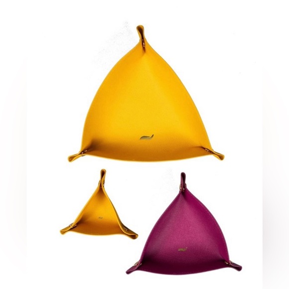 NWT Elevation by Tina Wells Set of 3 Saffiano Triangle Vegan Leather Valet - Picture 6 of 8